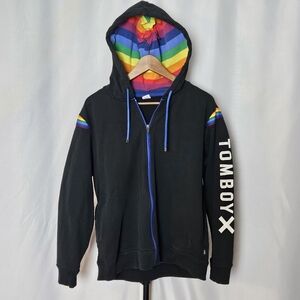 Black Rainbow Zip Up Hoodie